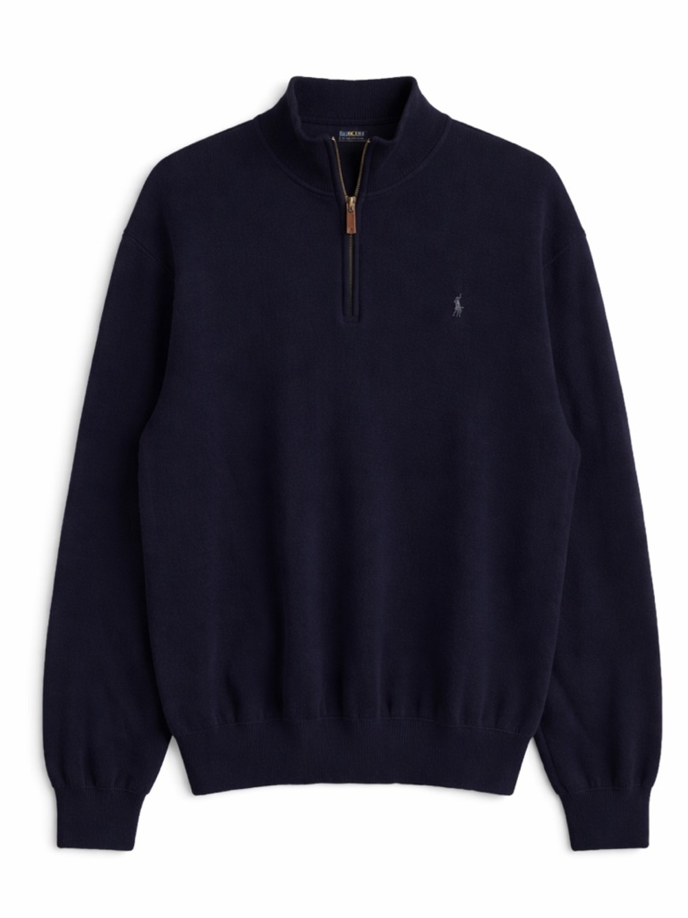 Polo Ralph Lauren Quarter‎ Zip Sweater Navy Blue Pima Cotton Pullover Mens XL